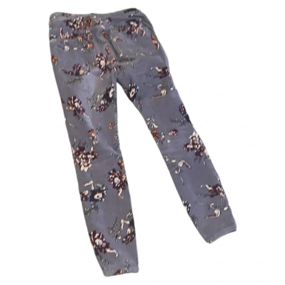 Anthropologie, Pilcro and the Letterpress Grey Floral Cord High Rise Skinny 28 - Picture 4 of 5
